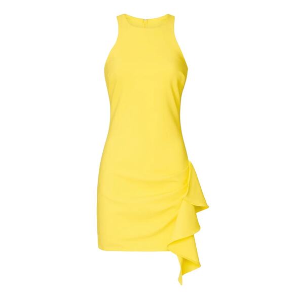 Cinq A Sept Yellow Crepe Makayla Dress 12 - Picture 1 of 13